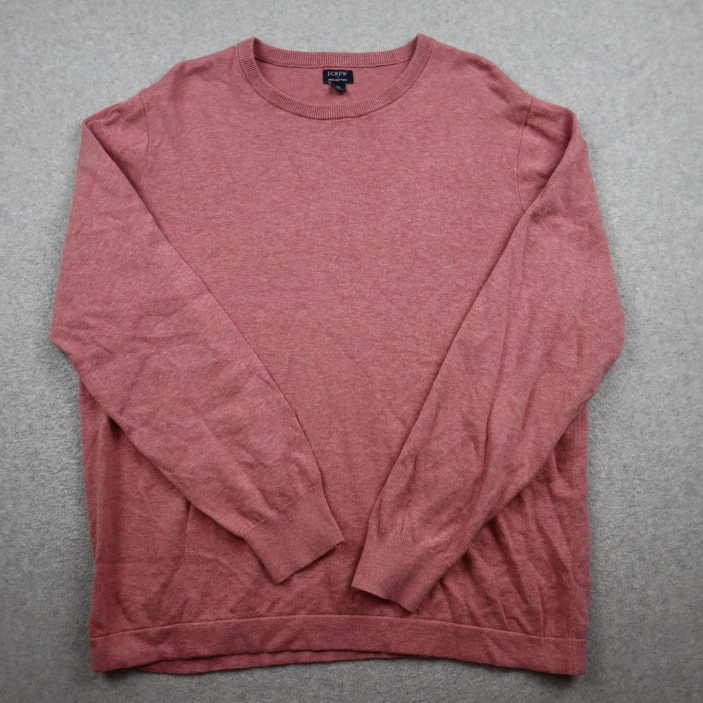 J.Crew Sweater Mens XL Crewneck Pink Heathered Long Sleeve Cotton Pullover Knit